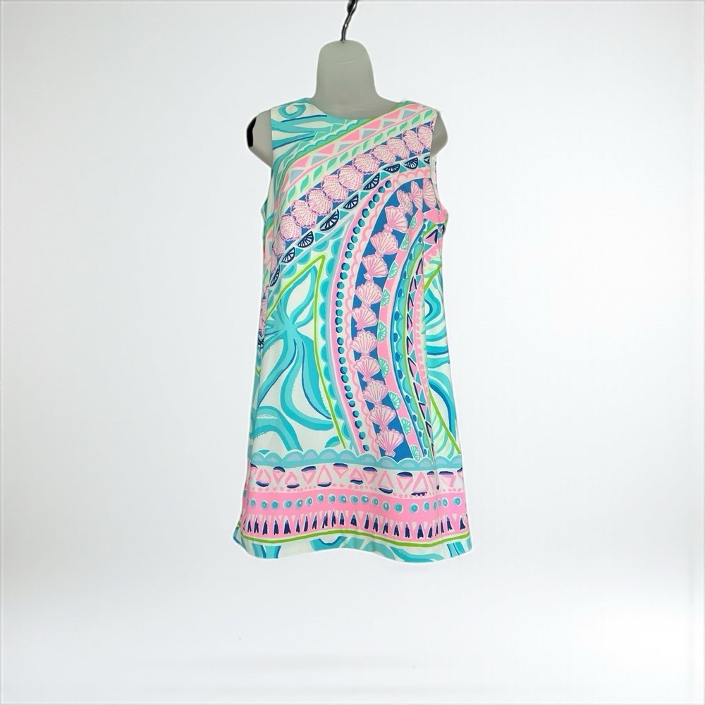 Lilly Pulitzer Narissa Stretch Shift Dress Multi Coco Island Size 6 Pink Cruise - Picture 2 of 12
